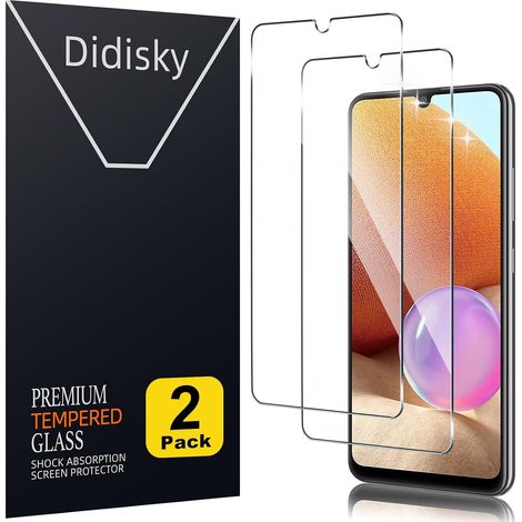Lot de 2 Protecteur Verre Trempé pour Samsung Galaxy A32 4G, Film Protection écran, dureté 9H, Pas de Bulles, Haute définition (1/5)