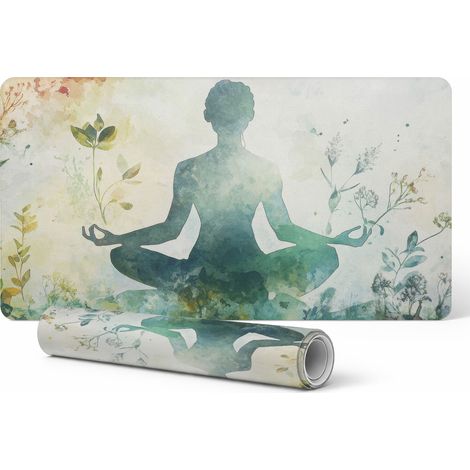 Alfombrilla protectora de escritorio con estampado "Meditaci贸n en la naturaleza" 120x60 cm