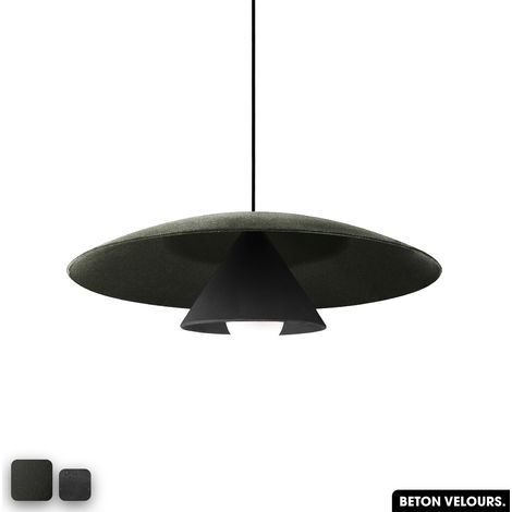 Lampe de suspension en béton velours - OLEMI VELVET CONCRETE OLIVE - NOIR (1/3)