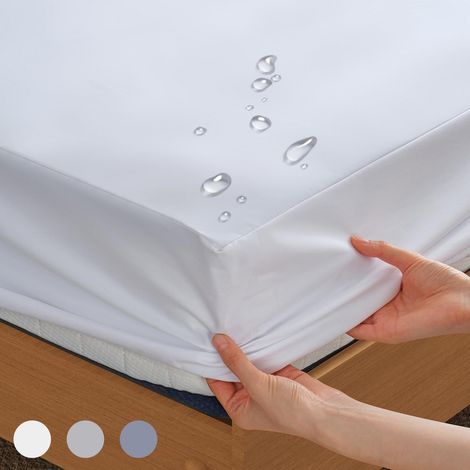 Protège Matelas Imperméable et Anti-acariens, Alaise 90 x 200 Imperméable, Premium Respirant Housse Matelas, Imperméable Drap Housse, Élastique Tout Autour, Certifié Öko-Tex (Blanc) (1/5)