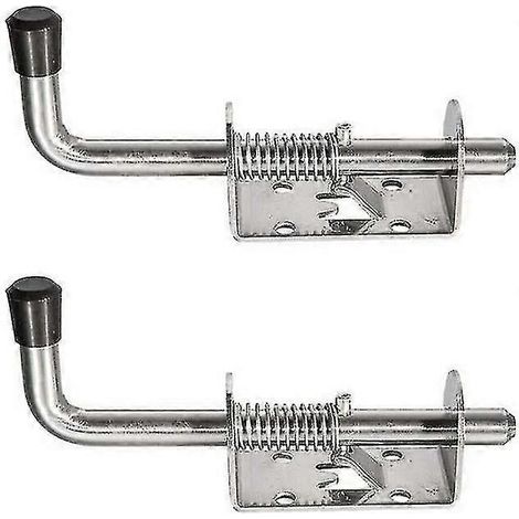 - Lot de 2 boulons à ressort en acier robuste pour portes de garage et abris de jardin