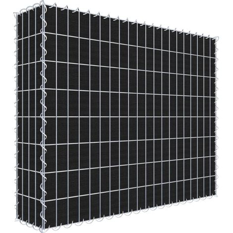 Gabion à végétaliser 100 cm x 80 cm x 20 cm – Maille 5 cm x 10 cm – Épaisseur fil 4 mm – Non-tissé pour drainage optimal – Gabiona (1/3)