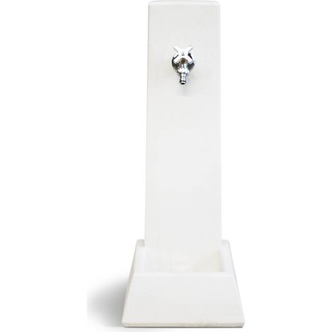 Fontana da Giardino Senza Rubinetto in Cemento Granulato di Marmo Malmo Bianco