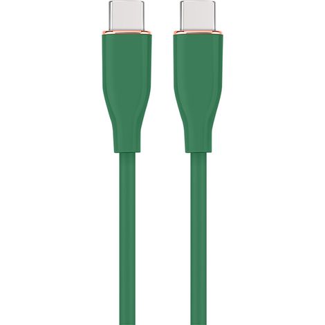 Cable de carga y datos Power Delivery (PD) Tipo-C de silicona de alta calidad, 1,5 m,Verde medianoche