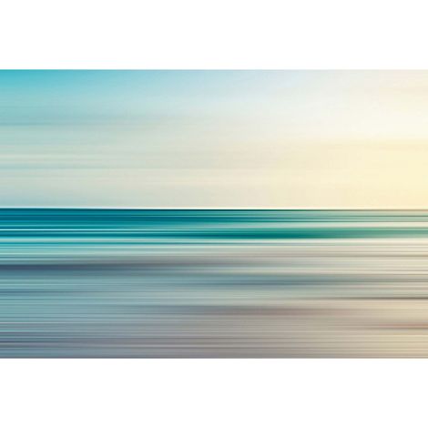 Papier peint panoramique mer turquoise flou Tapisserie panoramique couloir tendance bleu et jaune Papier peint panoramique paysage plage bar (1/2)