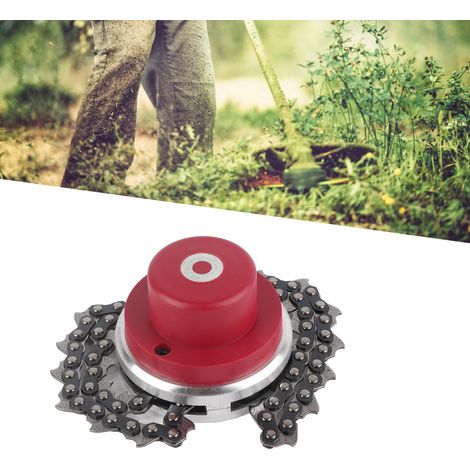 Tête de coupe-bordures à chaîne de rechange, accessoires pour tondeuse à gazon, joints doubles rouges 65Mn (1/5)