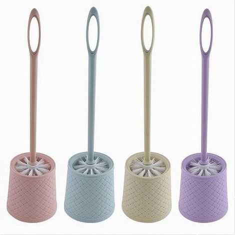 TRADE SHOP - Portascopino Colorato Intreccio Rigato Per Bagno Wc Toilette Con Scopino 87268 -