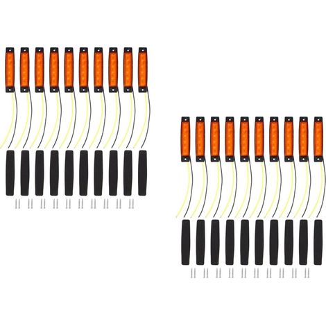 Lot de 2 Feux Latéraux à 6 Led avec Boîtier en Plastique Feux de Freinage Et Clignotants Arrière pour Véhicules 10 Pièces