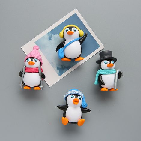 4 Aimants de Réfrigérateur Manchots en PVC - Décor Mignon pour (1/5)