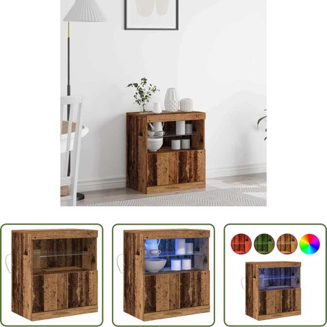 LED-Beleuchtung - LED-Sideboard Braun 60,5 x 37 x 67 cm Holzwerkstoff (1/5)