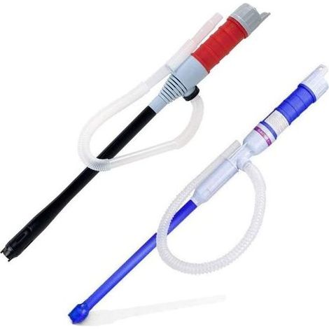 2Pcs Pompe à Eau portative à Piles, Pompe Diesel, Pompe de Transfert électrique, Pompe à Siphon de Carburant, Pompe à Huile, Pompe à Essence, Pompe d'aspiration d'eau (Rouge+Bleu) (1/5)