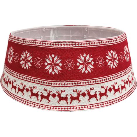 Jupon de sapin de Noël flocons de neige, tapis rond pour arbre de Noël, décoration de fête hivernale (1/5)