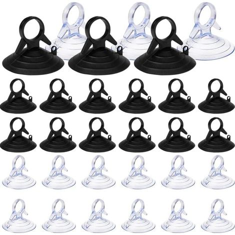 60 Pices Ventouse pare Soleil, 45mm Ventouse Sans Crochets Ventouse, PVC Ventouses Mini Ventouse Transparente et Noire Ventouse, Ventouse pour Vitre (1/5)