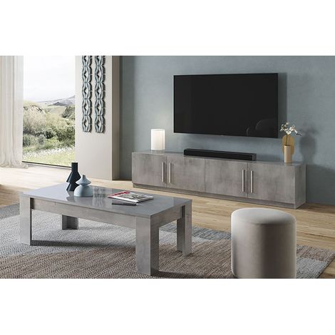 CLARK - Ensemble Salon Effet Marbre Meuble TV + Table Basse (1/4)