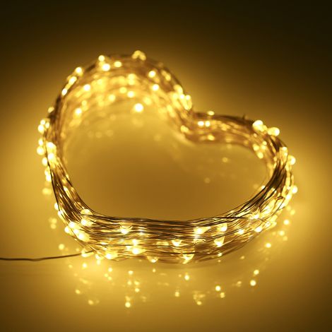 Guirlande solaire 12W 20M 200LED – 8 modes d'éclairage, IP65, flexible, blanc chaud (1/5)