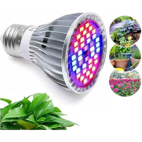 30W 40LED Pflanzenlampe - Vollspektrum E27 LED-Pflanzenlampe, 7 Wellenlängen - Geeignet für Zimmerpflanzen, Gärten, Aquarien, Hydrokultur-Gewächshäuser