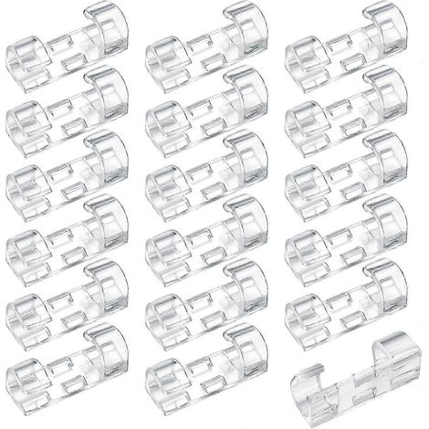 120 clips de câble auto-adhésifs, organisateur de câbles transparent, support de cordon pour la maison et le bureau (1/5)