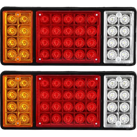GARRYFIZH Lot de 2 feux arrière à 36 LED, 3 couleurs, ultra-lumineux et étanches, pour camion ou remorque (1/5)