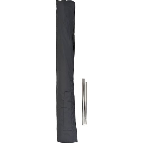 Telo protettivo per ombrelloni fino a 3 m con pratico vano portaoggetti finitura impermeabile 160 x 28 cm poliestere grigio 040010140
