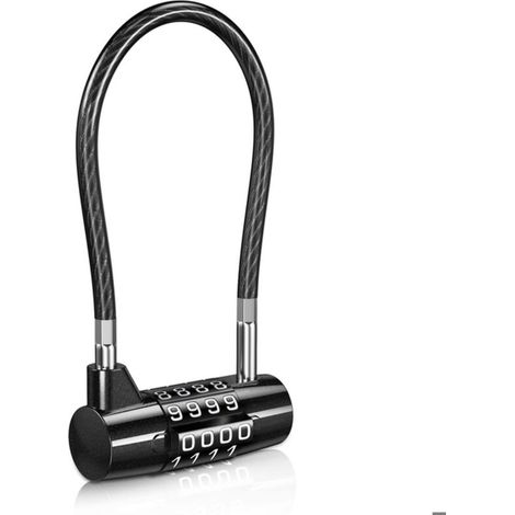 Cadenas Code 4 Chiffres, Cadenas à Combinaison, Cadenas de Sécurité avec corde en alliage flexible, Cadenas Valise (1/4)