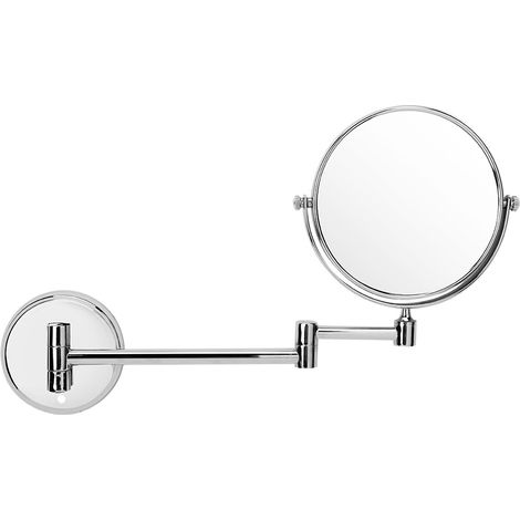 Wandmontierter Schminkspiegel fürs Badezimmer, faltbar, schwenkbar, doppelseitig, 3-facher Vergrößerungsspiegel, 15 cm (6 Zoll) (1/5)