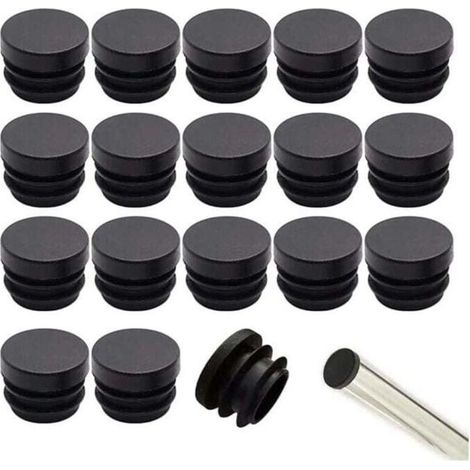 Patins de pieds de chaise noirs, 16 mm, lot de 32, patins de pieds de chaise en plastique, patins de pieds de chaise ronds