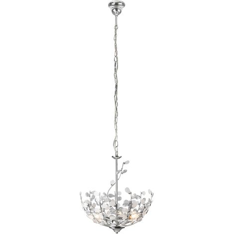 Lampe lampadaire suspension E14 hauteur 124 cm chrome (1/4)