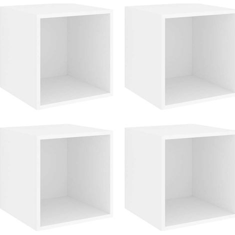 Maison Exclusive - Wandschränke 4 Stk. Weiß 37x37x37 cm Holzwerks (1/5)