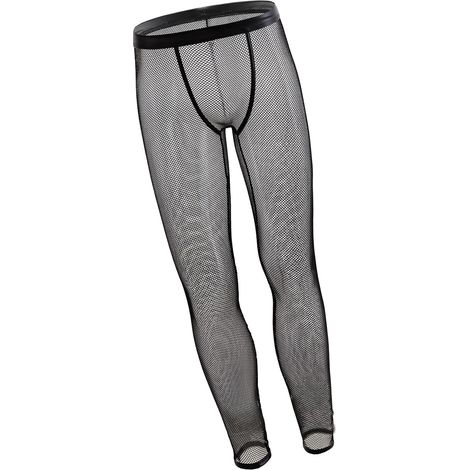 Pantalon en maille thermique pour homme - Taille élastique - Design convexe - Legging respirant sans pieds pour une utilisation active - Legging convexe pour homme (1/5)