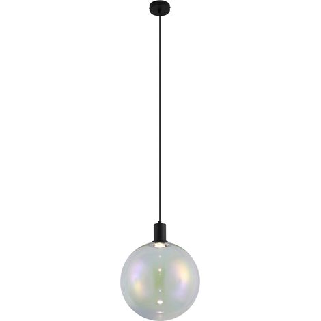 QAZQA Design Pendant Lamp Black with Rainbow Glass 35cm - Mallon (1/5)