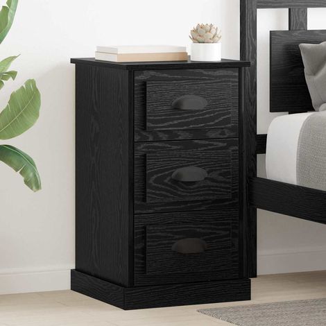 Bedside Cabinet Black Oak 39 x 39 x 67.5 cm Engineered Wood vidaXL (1/5)
