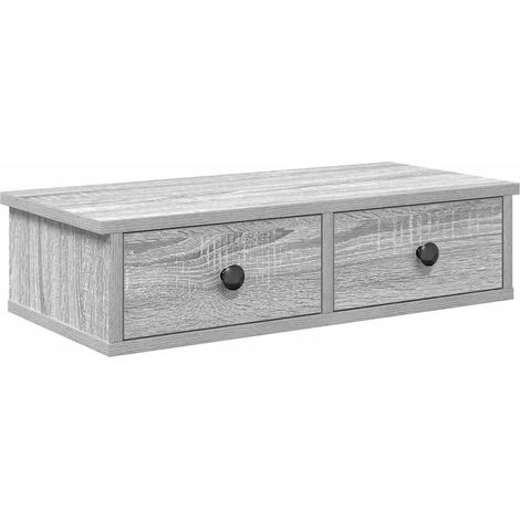 Maison Exclusive - Wandregal mit Schubladen Grau Sonoma 60x28x15