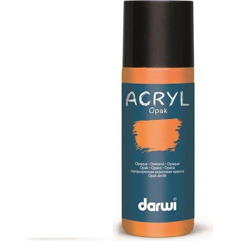Peinture acrylique - Orange - Tous supports - Opaque - Indélébile - Darwi - 80ml (1/2)