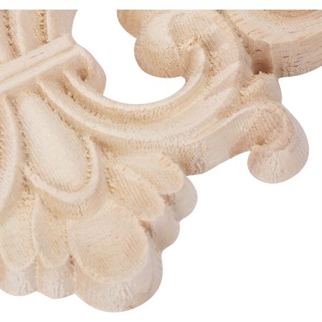 2 Pièces Applique Longue Sculptée Fleurie, Décoration de Meuble en Relief Motif Décalque (16x7,5 cm) (1/5)