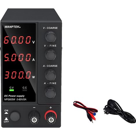 Fuente de alimentación, voltaje ajustable, pantalla de alta precisión, NPS605W de 4 dígitos (1/2)