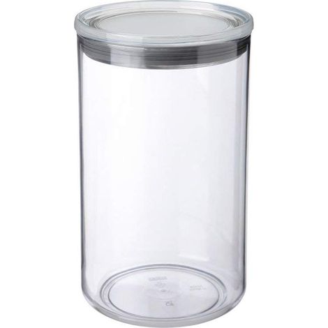 Tatay Barattolo da cucina, Capacità 2L, Ermetico, Senza BPA, Lavabile in lavastoviglie, Trasparente - Grigio. Misura 12,5 x 12,5 x 22 cm (1/3)