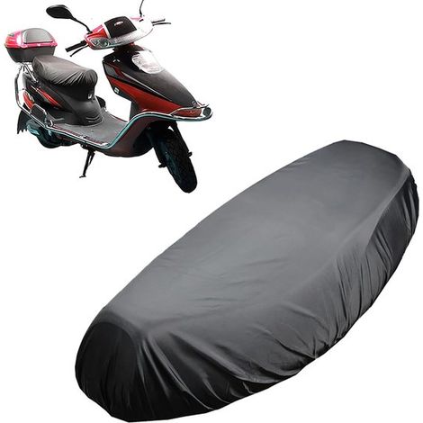 Housse de selle universelle et imperméable pour moto et scooter, en tissu Oxford, protège de la poussière et des saletés, noire, taille XXL. (1/5)