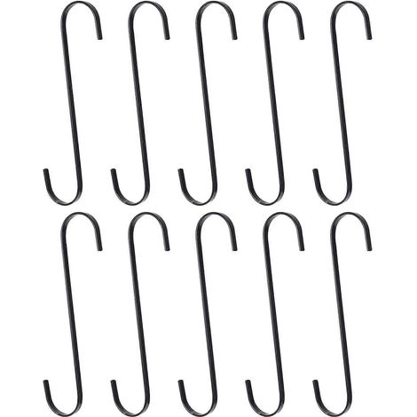 Lot de 10 crochets en S de 25 cm de long pour suspendre plantes, paniers et branches d'arbres (1/5)