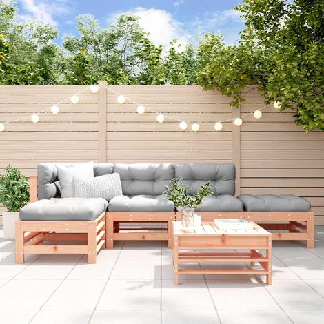 vidaXL Juego de muebles de jardín 6 pzas madera maciza abeto Douglas (1/5)