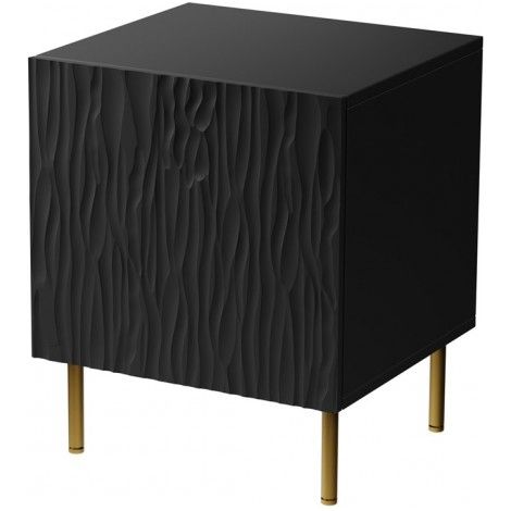 Mesitas de noche Cama FURNITURE JUNGLE - Negro mate, patas doradas (1/3)