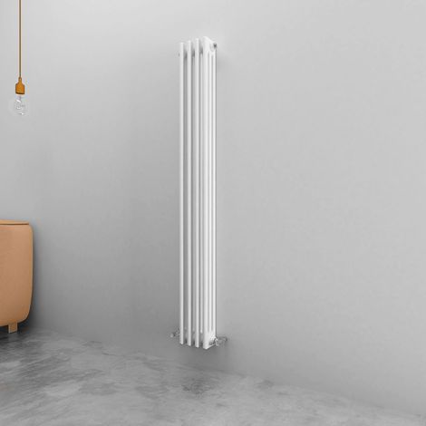 Acezanble 1500x200mm 3 Column White Vertical Traditional Cast Iron Style Radiator (1/4)