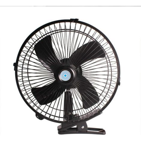 Ventilateur voiture 10 pouces 12V à pince, rotation silencieuse camping-car (1/5)