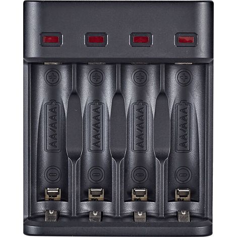 Chargeur de Piles Universel 4 Slots, USB 4 Slots Charguer de Piles Rapide (1/4)