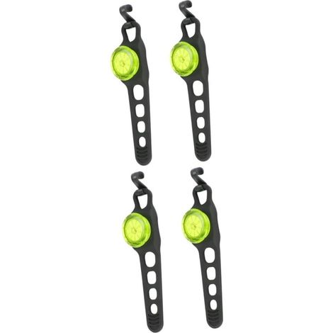 Juego de luces para bicicleta - Iluminación LED para bicicleta - Ciclismo seguro - Diseño impermeable - 4 piezas - Verde (1/5)