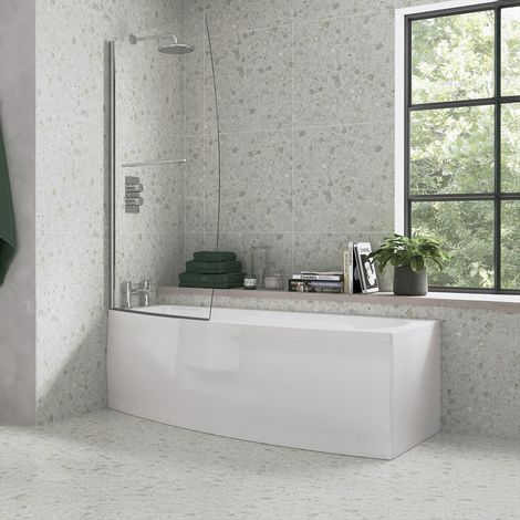 Signature Sustain Spacesaver Rectangular Shower Bath with Front Panel and Screen 1700mm x 740mm Left Handed (1/5)