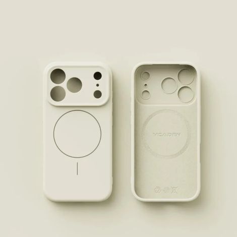 Étui de téléphone en silicone liquide (marron clair) pour iPhone 16, compatible avec la fixation magnétique MagSafe, protège l'objectif de l'appareil photo. (1/2)