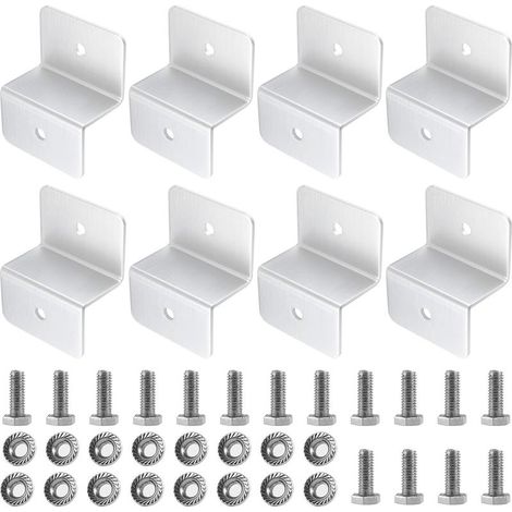 Solaire en Z, 8Pcs Panneaux Solaire Support en Aluminium Montage de Panneau Solaire Adopte un Design en Forme de Z avec Écrous et Boulons pour Toit de Camping Car, Bateau, Cabine (1/5)
