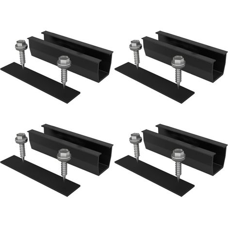 Kit de fixation pour panneaux solaires, colliers en T et pinces (1/5)