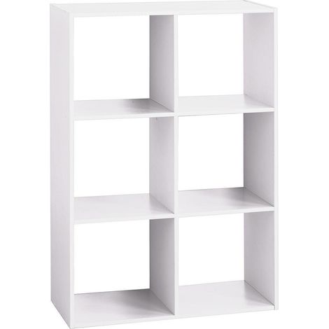 Dekoregal, rechteckig, weiß, 6 Fächer, 68 x 100,5 cm (1/5)