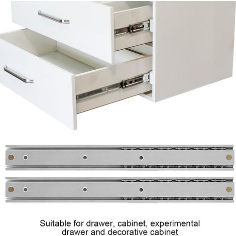 Lot de 2 mini glissières lisses et durables en alliage d'aluminium pour tiroirs et armoires (140 mm) (1/5)